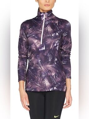 Nike Pro Warm Dri-Fit Half Zip Jacket Pullover Purple Womens Size L - NWOT